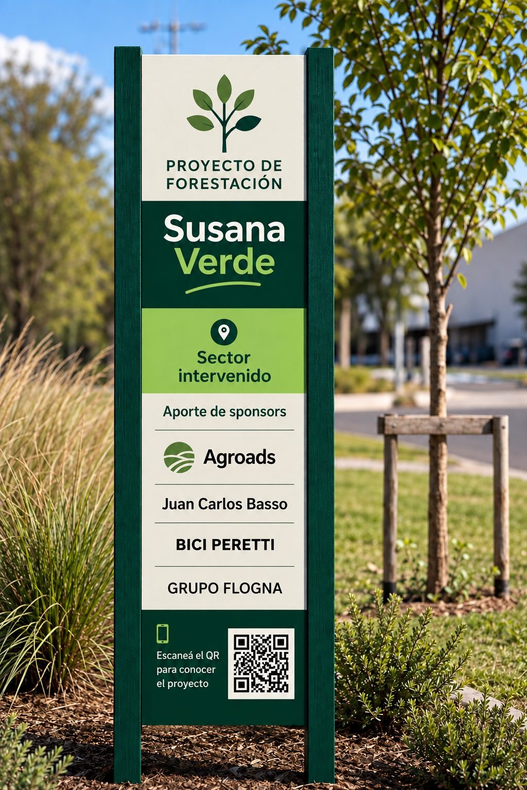 Cartel del proyecto Susana Verde con sus sponsors